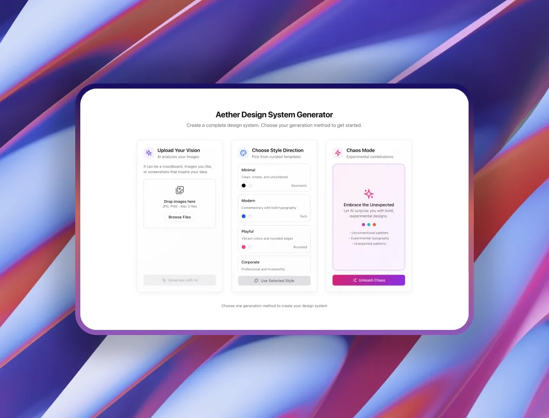 Aether: AI Powered Design System Generator